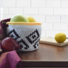 Tapestry Crochet Basket Black and White Geometric Pattern