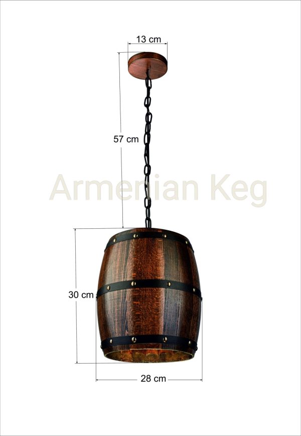 Pendant wooden barrel lamp Ceiling lights wood BIG SIZE, dark wood