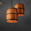 Pendant wooden barrel lamp Ceiling lights wood Medium size