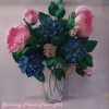 3D Wall Art "Hydrangeas and Peonies in the Glass Vase"