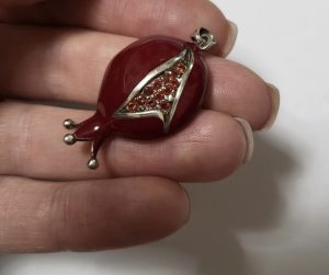 Pomegranate Silver & Enamel Pendant