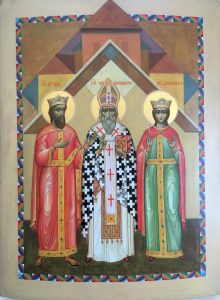 St. Trdat with St. Gregory Illuminator and St. Hripsime, Սբ․ Տրդատը Գրիգոր Լուսավորչի և Սբ․ Հռիփսիմեի հետ