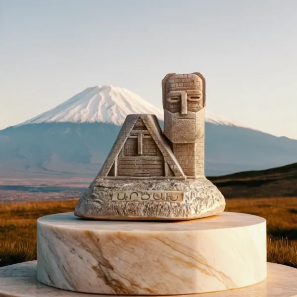 NEW ARTSAKH (Karabakh) "We and Our Mountains (Tatik Papik)" Monument Handmade Stone Souvenir