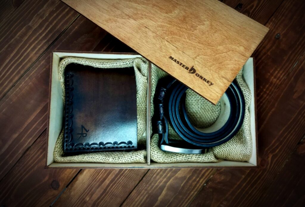 leather wallet and belt