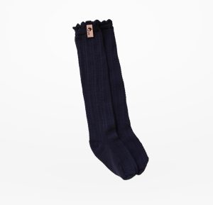 Ruffle-Trim Knee High Socks