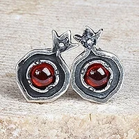 Silver earrings pomegranate