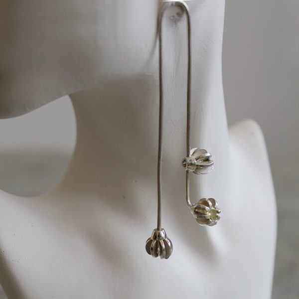 "Fiore" Sterling Silver and Zircon Earrings