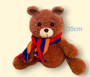 ‘ A Bear” handmade crochet toy for baby with Armenian flag 35 cm (A5)