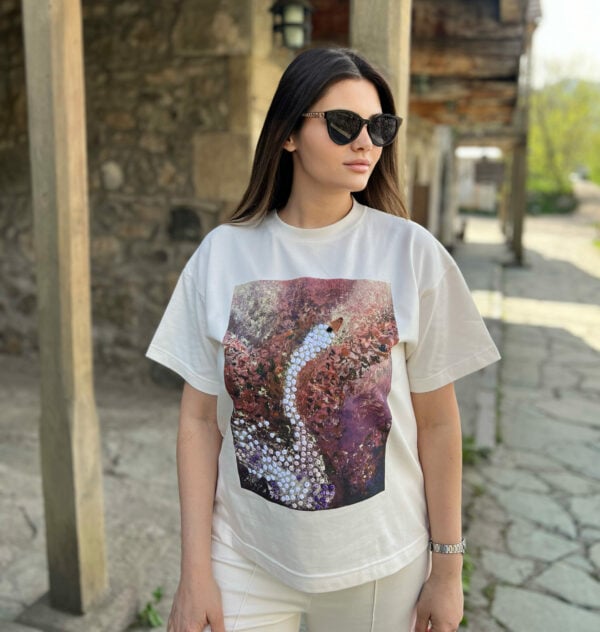 "SWAN" Embroidered Oversized T-Shirt