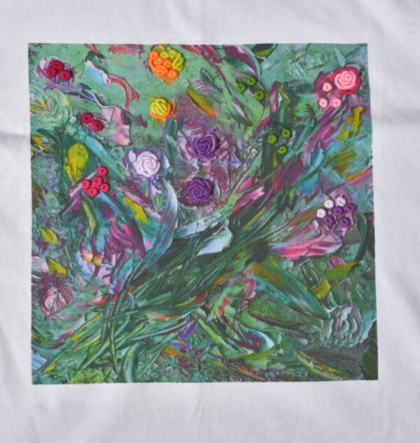 "Abstract Flowers" Embroidered Oversized T-Shirt