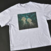 Oversize t-shirt handmade embroidery "Jellyfish"