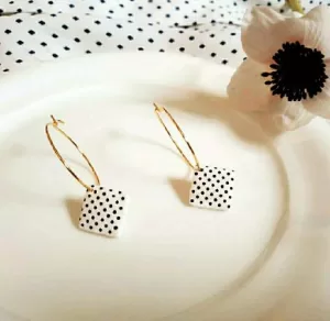 Handmade Polka Dot Earrings (stylish gold platted 16 K)