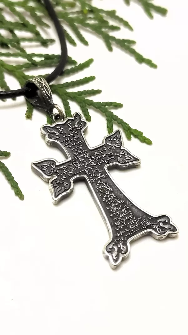 Armenian Cross Necklace with Prayer