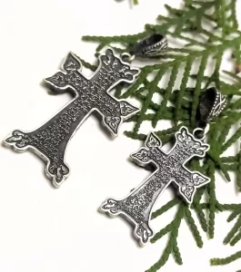 Armenian Cross Necklace with Prayer