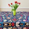 tablecloth with vase indoors