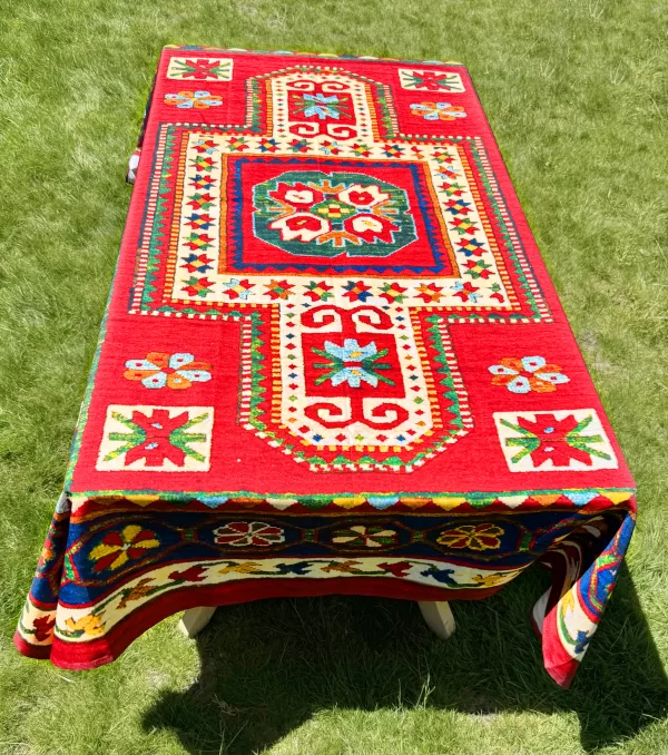 table cloth on a table outdoors