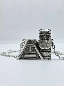 3D “Papi Tati” Silver Necklace
