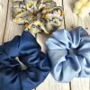 Silk Satin Scrunchies for Hair with Floral Print | Set of 3