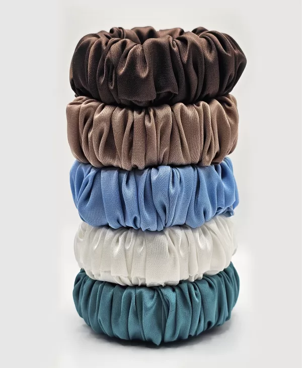 Silk Satin Scrunchies for Hair | Set of 5 | N01