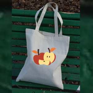 Tote Bag with Apple Picture