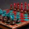 Chess Set Made of Wood and Resin | Pieces Glow in the Dark