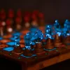 Chess Set Made of Wood and Resin | Pieces Glow in the Dark