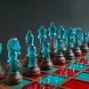 Chess Set Made of Wood and Resin | Pieces Glow in the Dark