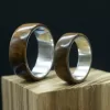 Ring Made of Walnut Wood and Silver 925