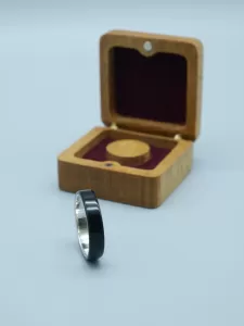 Ring Made of Ebony Wood and 925 Silver