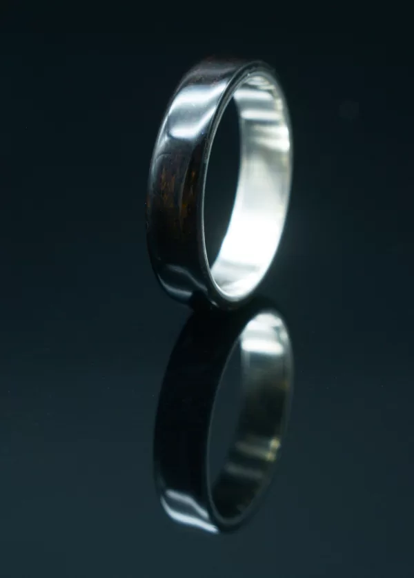 Ring Made of Ebony Wood and 925 Silver