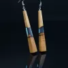 Earrings Made of Apricot Wood and Silver 925