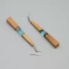 Earrings Made of Apricot Wood and Silver 925