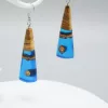 Earrings Made of Apricot Wood and 925 Silver