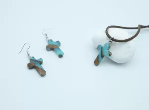 Crosses, Made of Walnut Wood and Resin