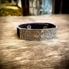 Leather Bracelet Lord's Prayer in Armenian Sterling Silver 925