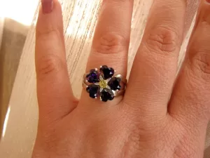 Sterling Silver Forget Me Not Flower Ring