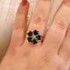 Forget Me Not Flower Ring Sterling Silver 925