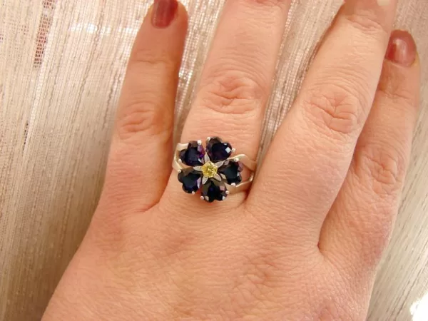 Sterling Silver Forget Me Not Flower Ring