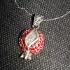 Sterling Silver Red Zircon Pomegranate Necklace