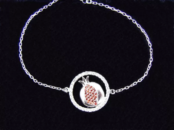 Pomegranate Charm Bracelet 925 Sterling Silver