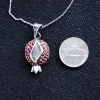 Sterling Silver Red Zircon Pomegranate Necklace