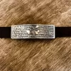 Leather Bracelet Lord's Prayer in Armenian Sterling Silver 925