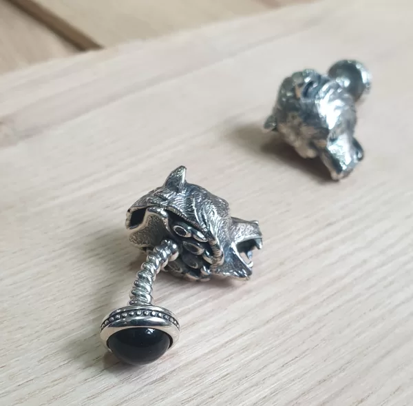 Silver Men's Bear Cufflinks