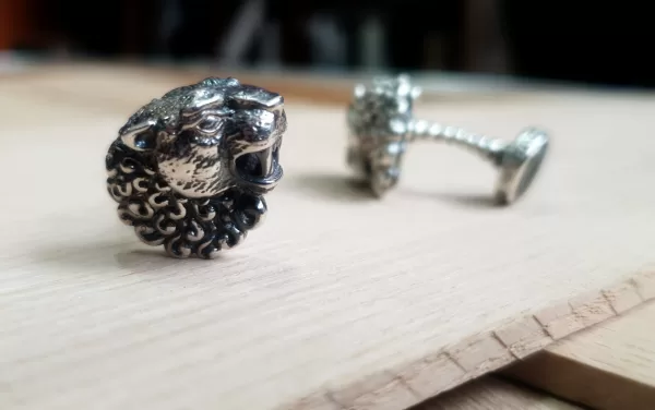 Silver Men's Lion Cufflinks