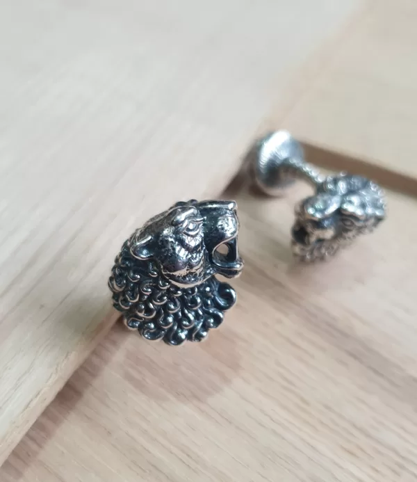 Silver Men's Lion Cufflinks