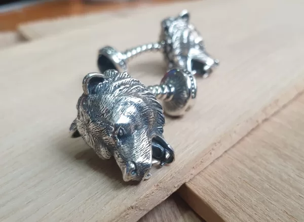 Silver Men's Bear Cufflinks