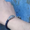 Men's Eagle Cuff Bracelet, Sterling Silver and Leather