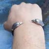 Men's Eagle Cuff Bracelet, Sterling Silver and Leather