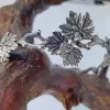 Sterling Silver Tree Branch with Leaves Cuff Bracelet