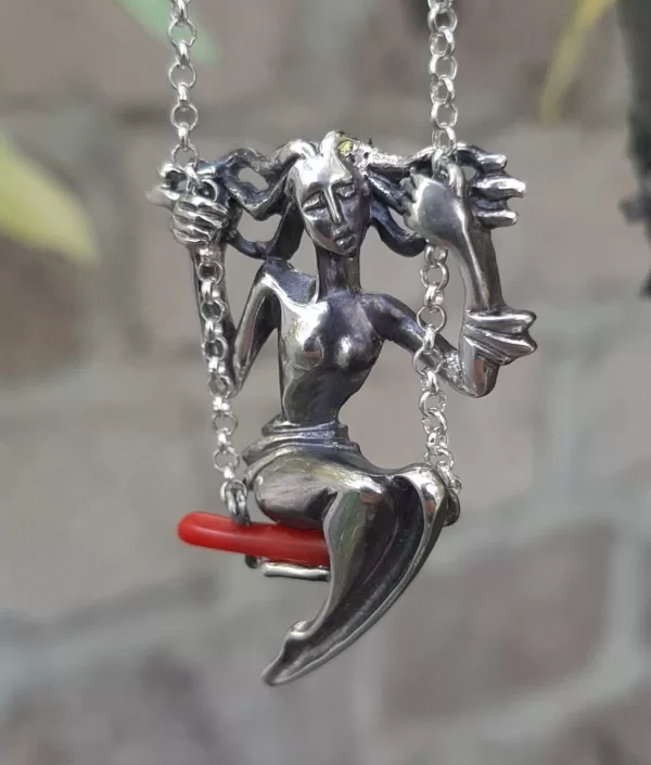 Sterling Silver Swinging Girl Necklace